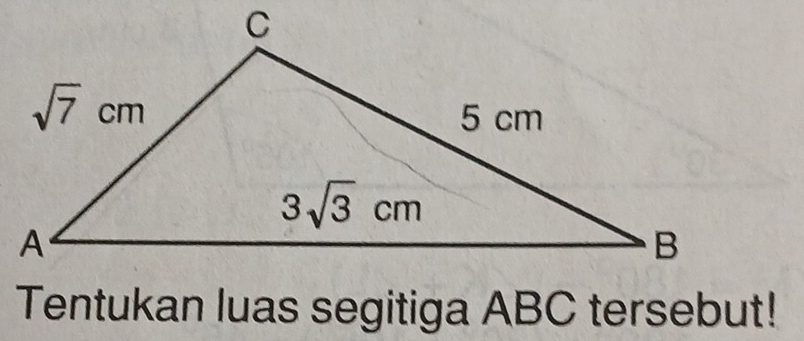 Tentukan luas segitiga ABC tersebut!