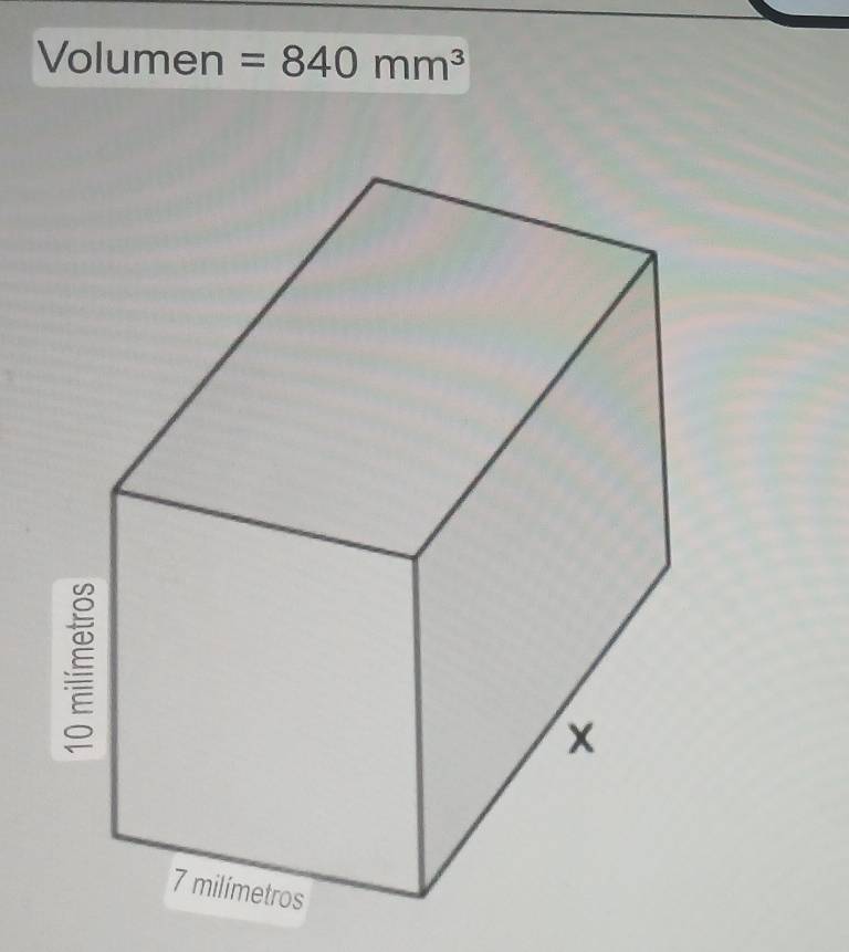 Volumen =840mm^3