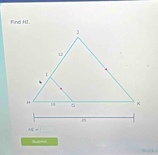 Find HI.
HI=□
Submit