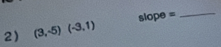 slope=
2) (3,-5)(-3,1)