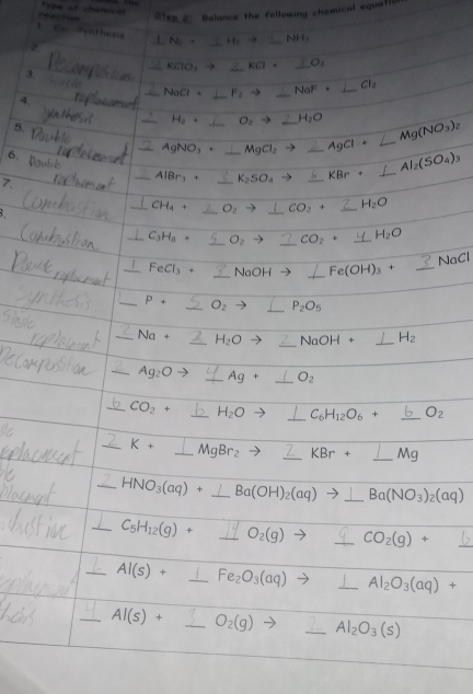 ===owing chemical eq====
2
3
4.
5.
6. 
7.
NaCl
_