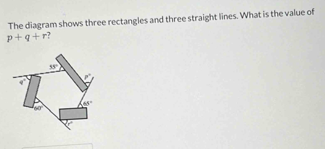 Solved: The diagram shows three rectangles and three straight lines ...