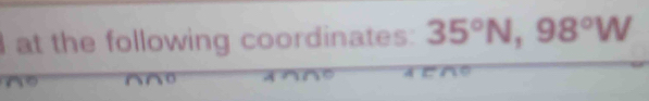 at the following coordinates: 35°N, 98°W