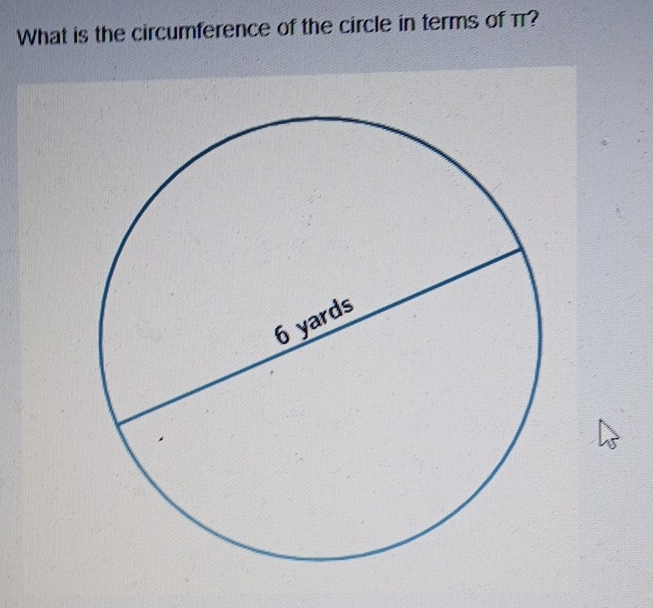 What is the circumference of the circle in terms of π?