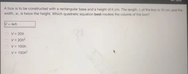 Solved: A box is to be constructed with a rectangular base and a height ...