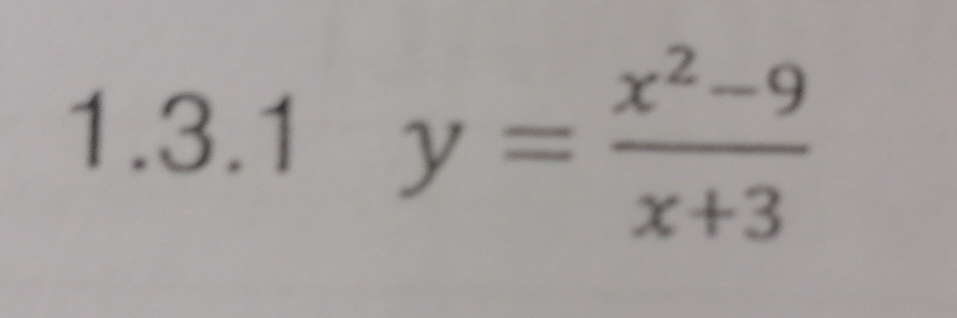 y= (x^2-9)/x+3 