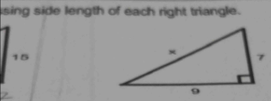 sing side length of each right triangle.