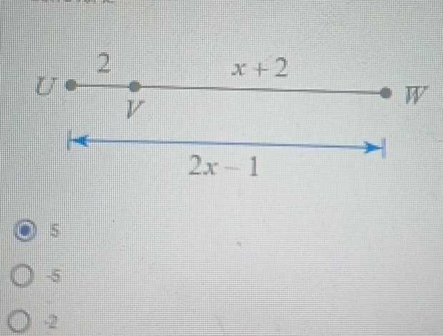 2
x+2
U
V
W
2x-1
5
-5
-2