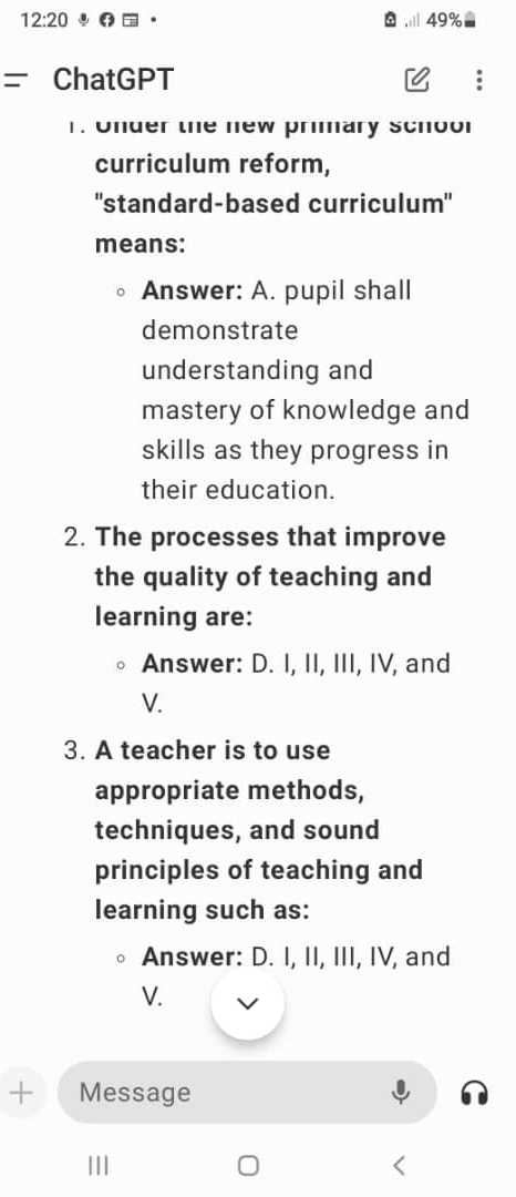 Solved: 12:20 .| 49% ChatGPT r. Under the new primary School curriculum ...
