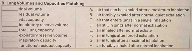 Lung Volumes and Capacities Match