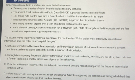 Solved: While researching a topic, a student has taken the following ...