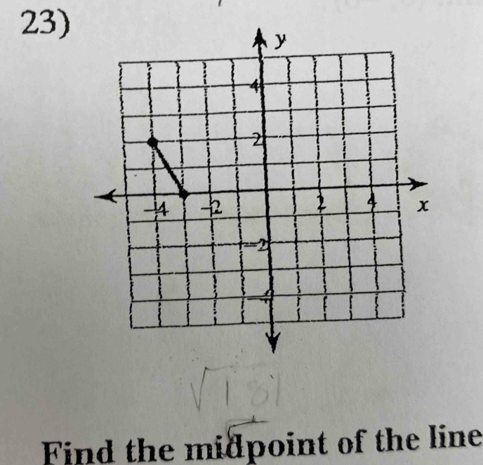 Find the midpoint of the line