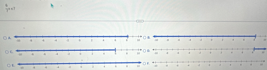  6/7 x≤ 7