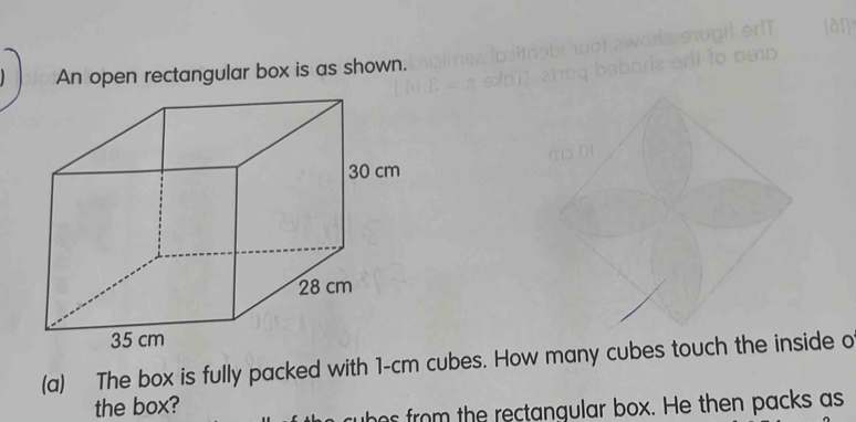 Solved: An open rectangular box is as shown. (a) The box is fully ...