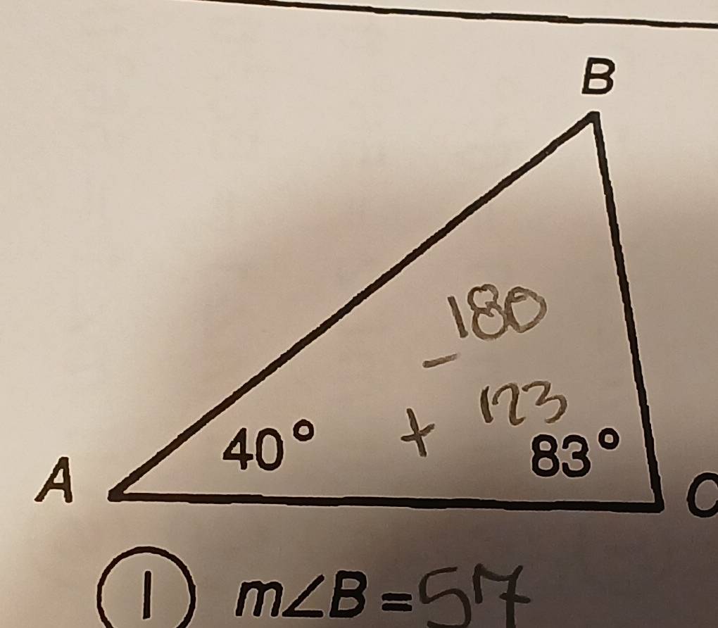 m∠ B=517