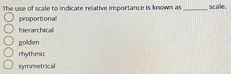 Solved: The use of scale to indicate relative importance is known as ...