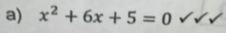 x^2+6x+5=0° V