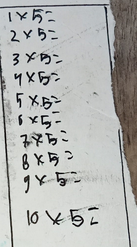 1* 5=
2* 5=
3* 5=
7* 5=
5* 5=
1* 5=
7* 5=
8* 5=
9* 5=
10* 5=