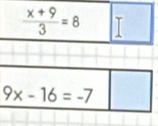  (x+9)/3 =8