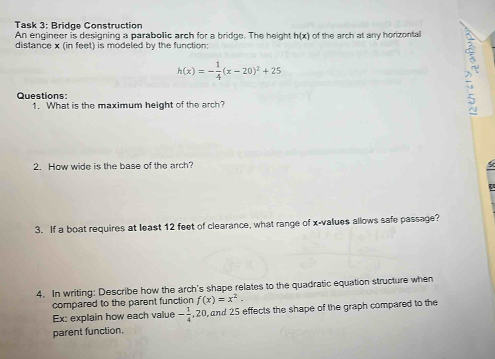 Solved: Task 3: Bridge Construction An engineer is designing a ...