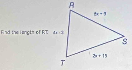 Find the length of RT.