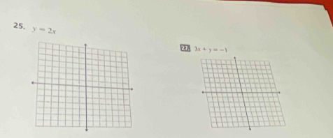 y=2x
27 3x+y=-1