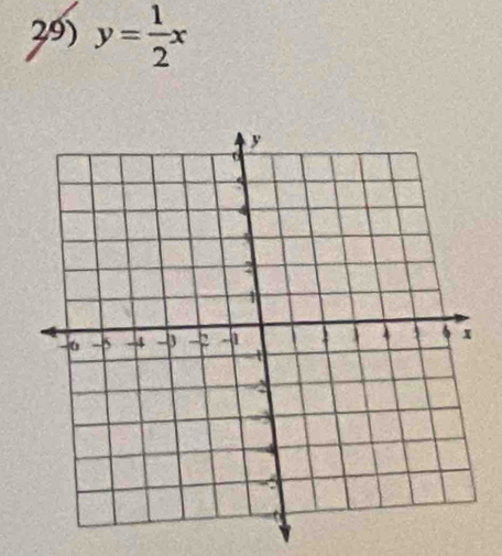 y= 1/2 x