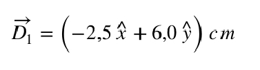 vector D_1=(-2,5widehat x+6,0widehat y)cm