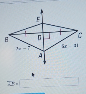 overline AB=□