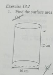 Find the surface area 
(2)