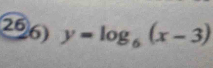 y=log _6(x-3)