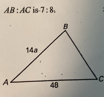 AB:AC is 7:8