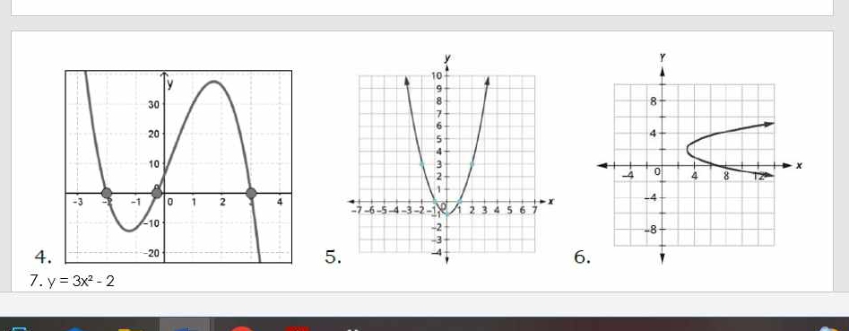 4
5
6
7. y=3x^2-2