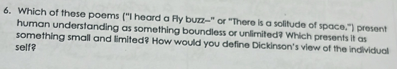 Solved: Which of these poems (“I heard a Fly buzz--