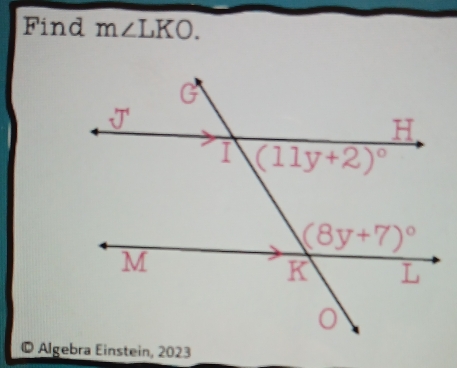 Find m∠ LKO.