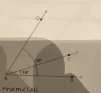 Find m∠ CAD.