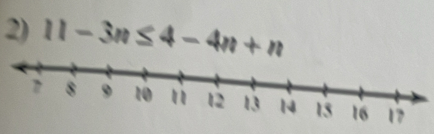 11-3n≤ 4-4n+n