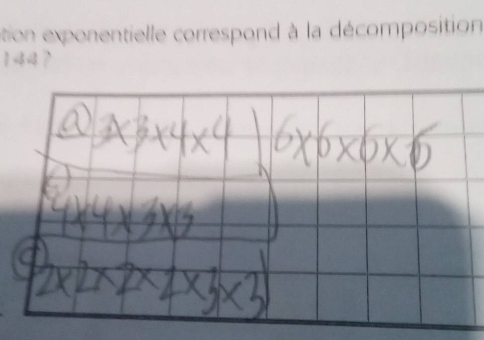 tion exponentielle correspond à la décomposition 
1？