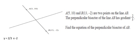 Solved: A(5,10) and B(13,-2) are two points on the line .AB. The ...
