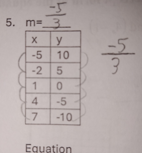 m= _ 
Equation