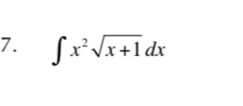 ∈t x^2sqrt(x+1)dx