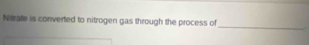 Nitrate is converted to nitrogen gas through the process of 
.