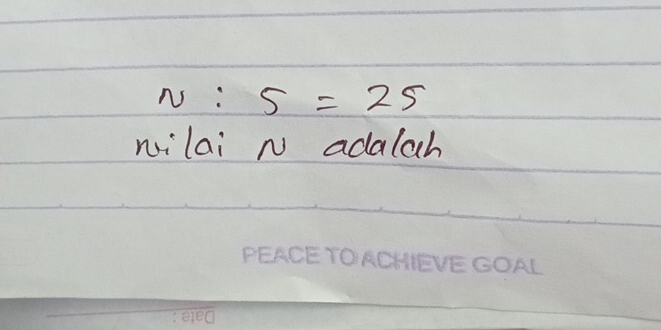 sim :5=25
nilai N adalah