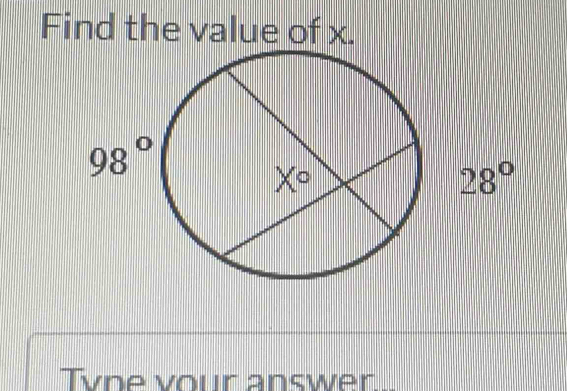 Find the value of x.
Tyne vour answer