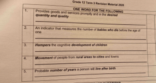 Grade 12 Term 3 Revision Ma