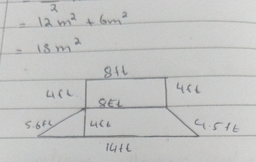 2
=12m^2+6m^2
=15m^2