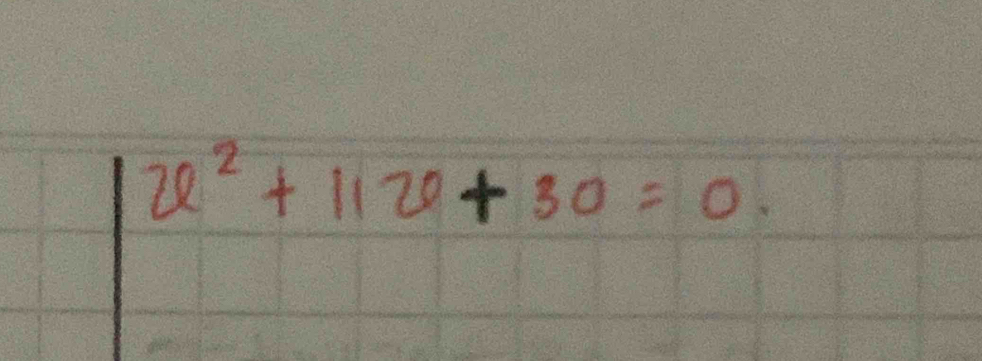 u^2+112+30=0.