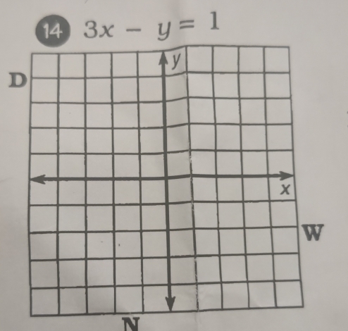 14 3x-y=1
D 
N