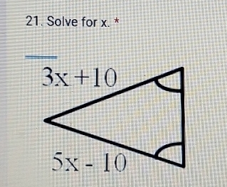 Solve for x. *