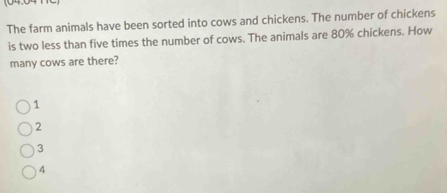 Solved: (04:04 1C) The farm animals have been sorted into cows and ...